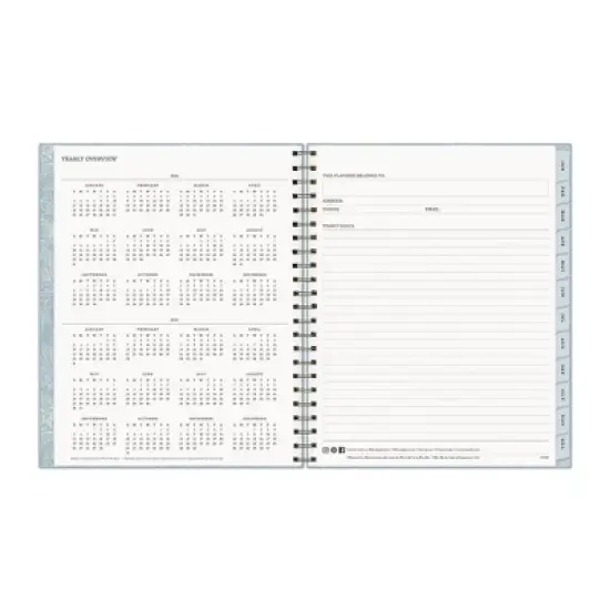 Morris & Co. by Blue Sky 8.5"x11" 2026&nbsp;Weekly/Monthly Wirebound Planner Hardcover Solid Dearle Blue image {7}