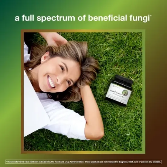 Youtheory Mushroom Stress Complex, Organic Full-Spectrum Mushroom with L-Theanine, Help Reduce Stress and Promotes Sense of Calmness, 60 Vege Capsules image {2}