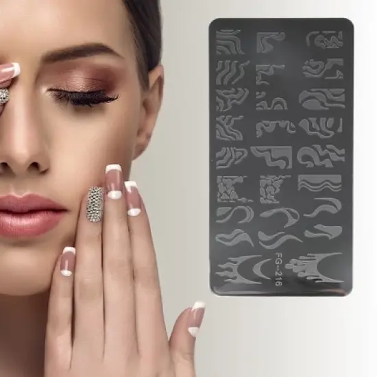 Unique Bargains Colorful Nail Art Stamp FG-216 Silver Tone 1 Pc image {3}