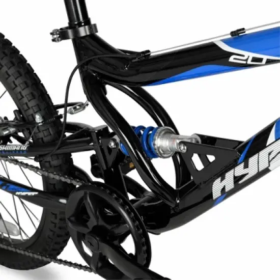 Hyper 20" Full Suspension Bear Mountain Bike - Black/Blue: 7-Speed, Steel Frame image {13}