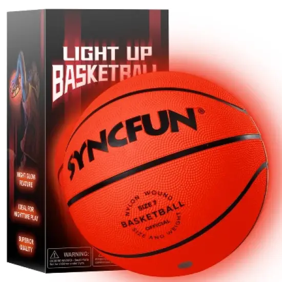 Joyfy Size 7 29.5" Basketball For Kids Teenagers Glow In The Dark LED Light Up for Halloween Glow Party Favors Cool Boy Stuff Toy Gifts Night Games image {8}