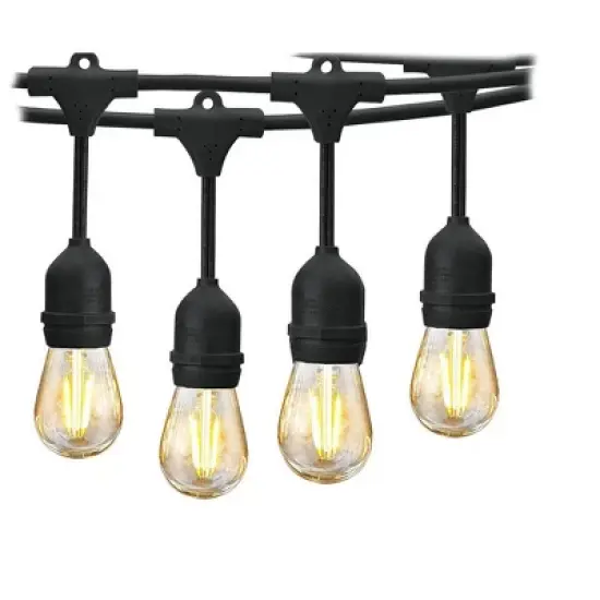 Itopfox Outdoor String Lights with 32 Antique LED Bulbs, IP65 Waterproof Hanging Cafe Market Lighting, Dimmable Warm White 2700K image {6}