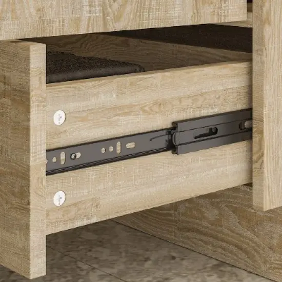 Famapy Bathroom Cabinet with White Basin Bathroom Storage Solutions Original Wooden image {4}