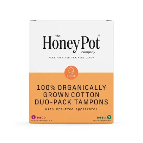 The Honey Pot Company, Organic Cotton Core Duo-Pack Applicator Tampons - 18ct image {7}