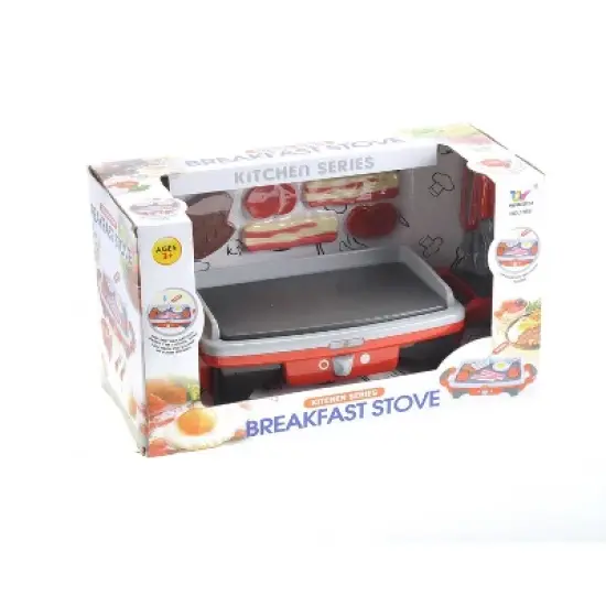 Link Worldwide Little Chef Breakfast Griddle Electric Kitchen Grill Pretend Food Playset - Red/Gray image {3}