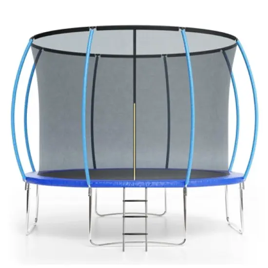 GustoWave Trampoline 10FT with Enclosure & Ladder, ASTM Approved Heavy-Duty Outdoor Recreational Trampoline for Kids Adults, 440LB Capacity image {9}