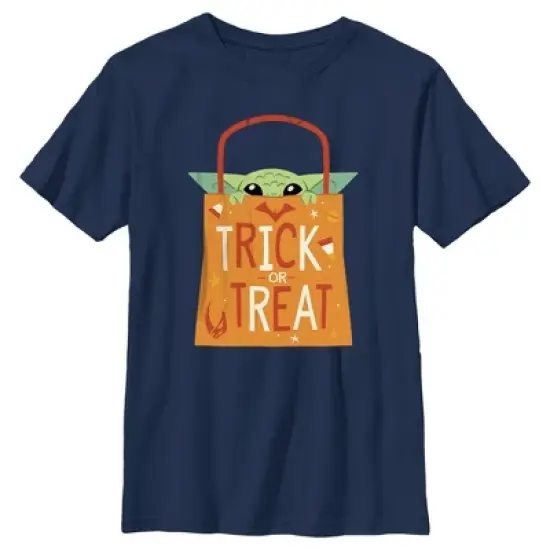 Boy's Star Wars The Mandalorian Halloween Grogu Trick or Treat Bag T-Shirt image {3}