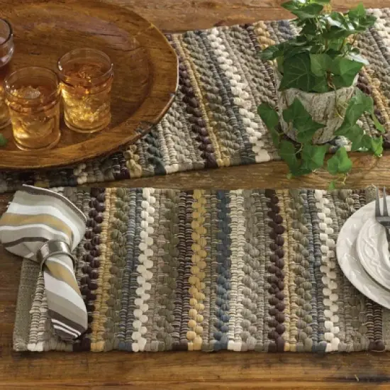 Park Designs Mineral Stripe Chindi Table Runner 13" x 54" image {1}