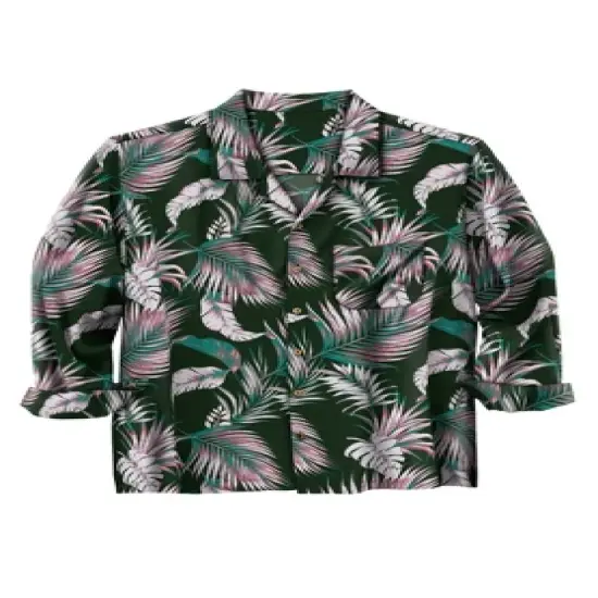 KS Island by KingSize Men's Big & Tall  printed rayon long-sleeve shirt image {1}