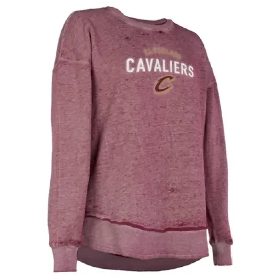 NBA Cleveland Cavaliers Women's Burnout Crew Neck Fleece Sweatshirt image {2}