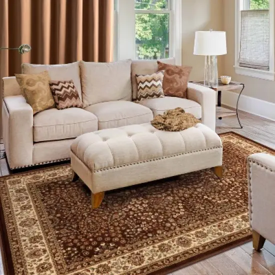 Traditional Floral Medallion Ornamental Indoor Runner Area Rug by Blue Nile Mills image {4}