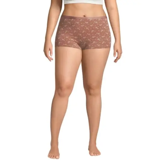 Lands' End Women's Comfort Knit Mid Rise Boyshort Underwear - 2 Pack image {8}