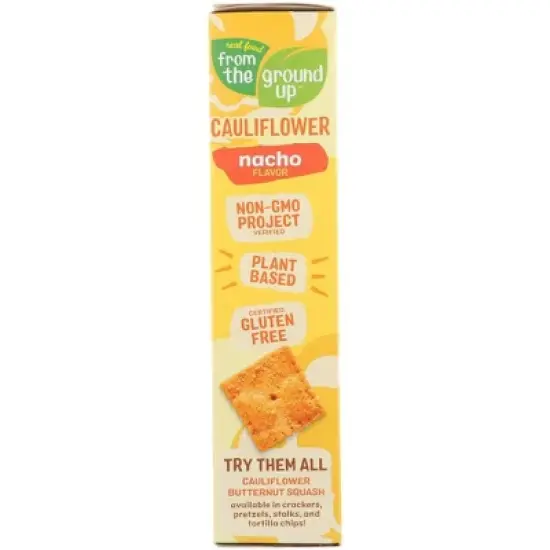 Real Food From The Ground Up Nacho Cauliflower Crackers - Case of 6/4 oz image {4}
