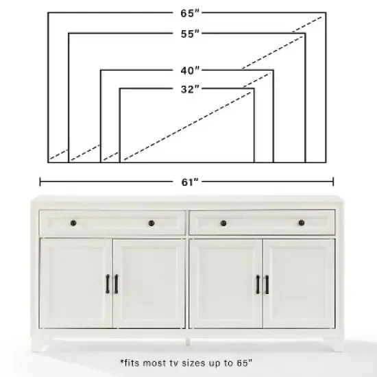 Tara Sideboard Distressed White - Crosley image {7}