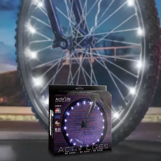 Activ Life Bike Wheel Lights (2 Tire, White) Hot Gifts for Boy & Girls. Summer Ideas for Him and Her - Popular Bicycle Accessories image {2}