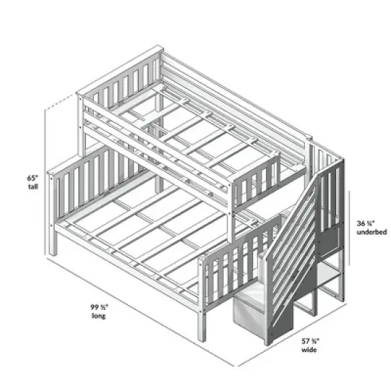 Max & Lily Twin over Full Staircase Bunk Bed image {5}