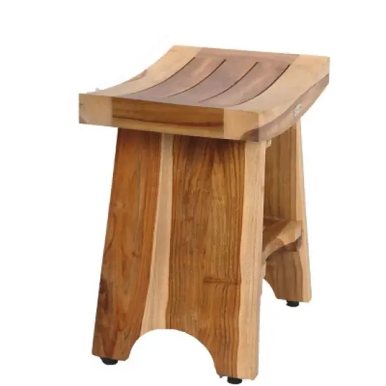 EcoDecors&reg; Serenity&reg; 18" Teak Wood Shower Bench with Shelf in EarthyTeak Finish image {2}