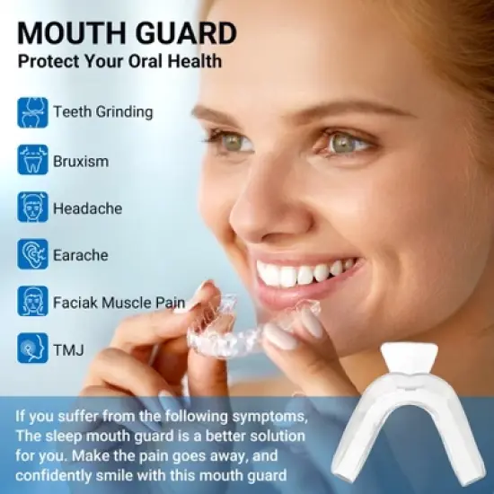 YEVYO 4-Pack Mouth Guard for Grinding Teeth at Night - Custom Fit Night Guards for Teeth Clenching & Grinding with Case - EVA Material image {3}