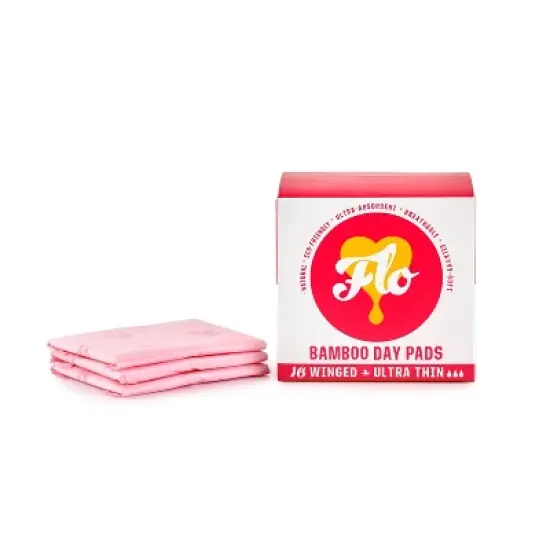 Flo Organic Bamboo Silky-Soft Ultra-Thin Absorbent with Wings Day Maxi Pads - 16ct image {5}