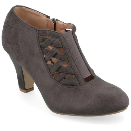 Journee Collection Womens Piper Inside Zip Block Heel Booties image {10}