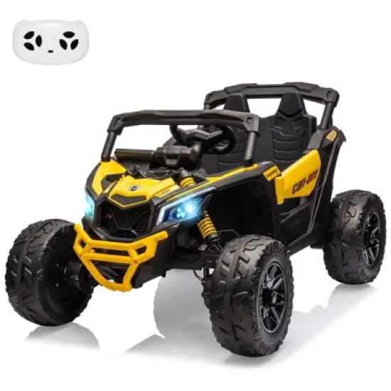 Kids Ride On Car, Licensed Can-Am 12V Ride On UTV w/Dual Motors, Remote Control & All-Terrain Tires image {7}