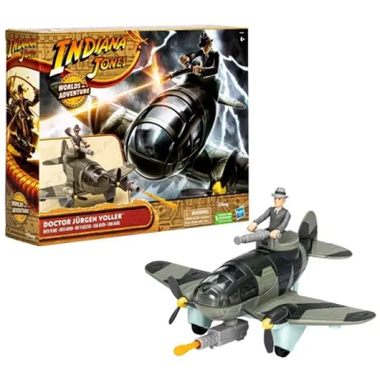 Hasbro Indiana Jones Worlds of Adventure Doctor J&uuml;rgen Voller Action Figure with Plane image {2}