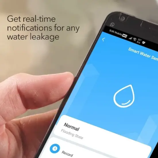 Wasserstein Smart Water Leak Detector with App Notifications and 100dB Sound Alarm - Protects Your Home from Leaks and Water Damage (3-Pack) image {3}