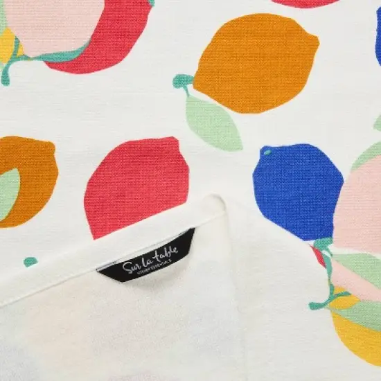 Sur La Table Kitchen Essentials 4pk 16"x28" Lemon Zest Citrus Fruit Kitchen Towel Set: 100% Cotton, Machine Washable, Woven Pattern image {1}