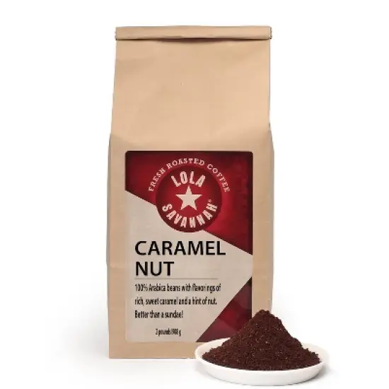 Lola Savannah Caramel Nut Ground Caffeinated Coffee - 32oz image {9}