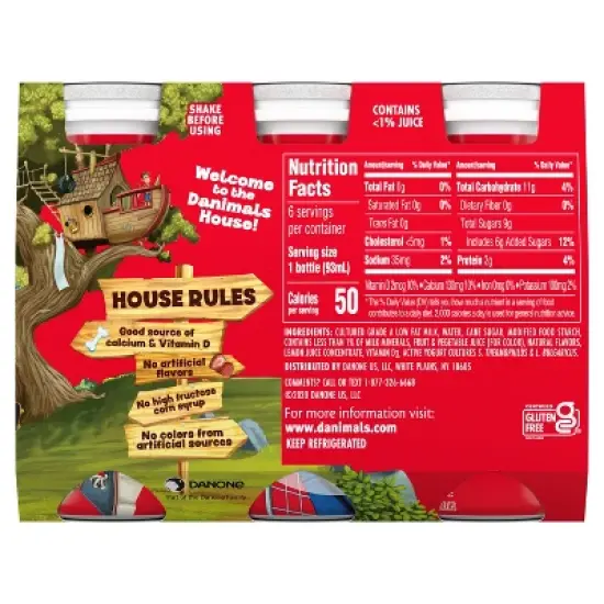 Danimals Strawberry Kids' Smoothies - 6ct/3.1 fl oz Bottles image {8}