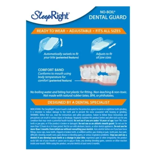 SleepRight Ultra-Comfort Dental Guard Mouth Guard for Teeth Grinding Prevention &ndash; No Boil, Extra Strong, Custom Fit, Clenching & Bruxism Protection image {2}