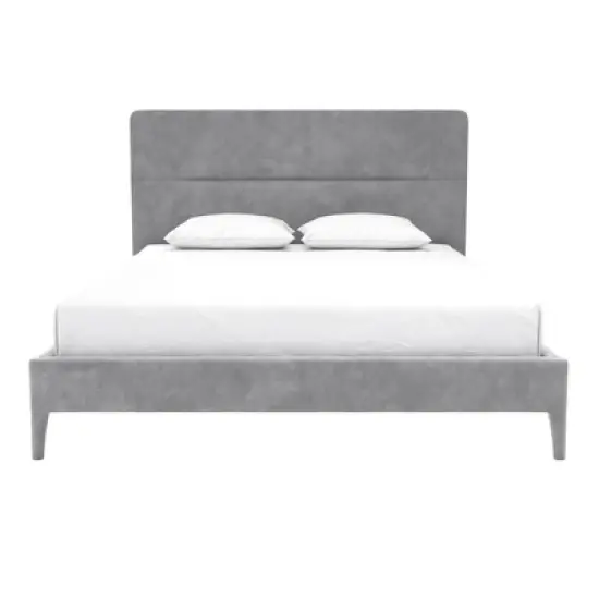 Westerleigh Upholstered Platform Bed with Minimalist Tufted Headboard Light Gray - CosmoLiving by Cosmopolitan image {3}