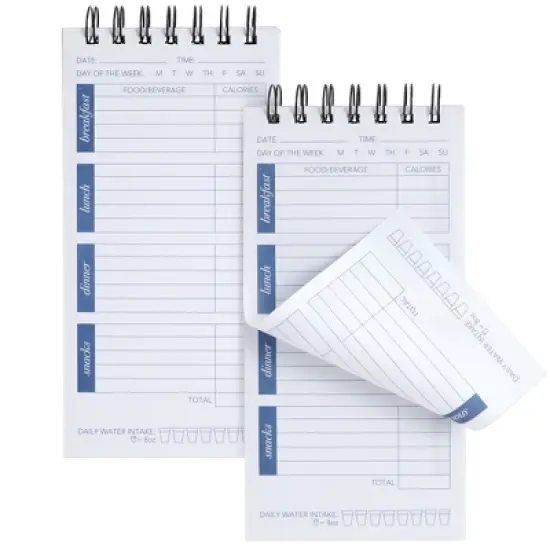 Juvale 12 Pack Bulk Food Tracker Journal for Weight Loss, Daily Food Log with Breakfast, Lunch, Dinner, Water Sections, Pocket-Sized, 8 x 4 In image {6}