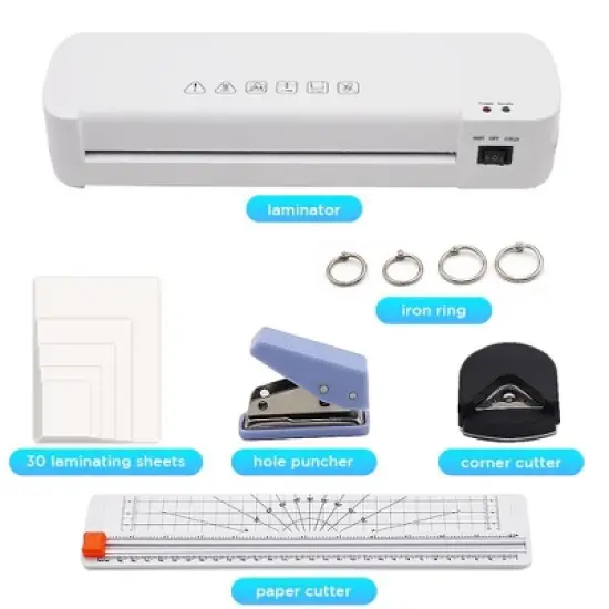 MOVSSOU Laminator Machine A4 13in Hot & Cold With Paper Trimmer and Corner Rounder image {5}