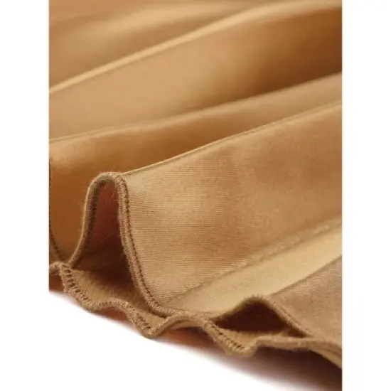 Agnes Orinda Women's Plus Size Pleated Stretched High Waist Premium Metallic Shiny Midi Skirts image {4}