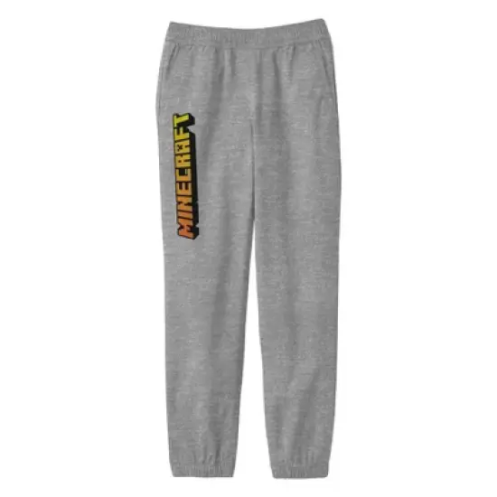 Minecraft Classic Logo Youth Athletic Gray Graphic Jogger Pants image {1}