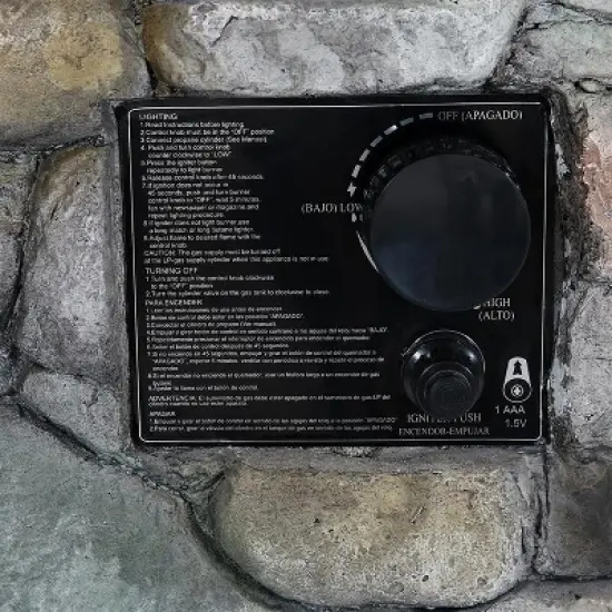 Sunnydaze Outdoor Cast Rock Design Propane Gas Fire Pit Column for Outside Patio & Deck with Lava Rocks, Waterproof Cover and Steel Burner - 30" image {3}