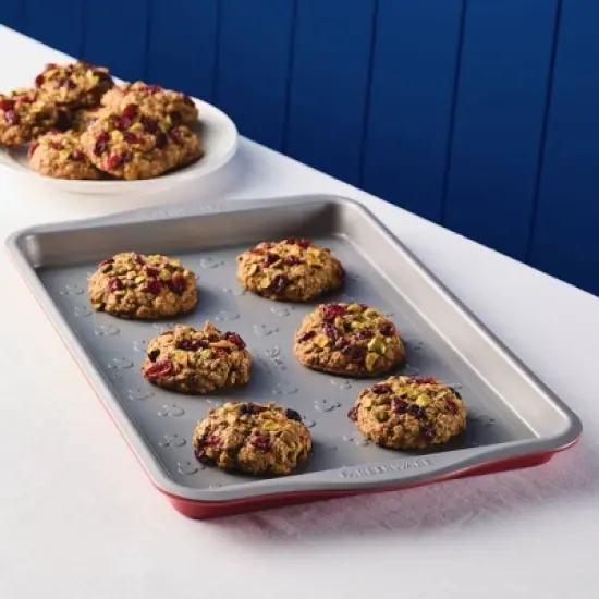 Farberware Disney Bake with Mickey Mouse 10"x15" Nonstick Cookie Pan Red: Steel Baking Sheet, Dishwasher-Safe image {7}