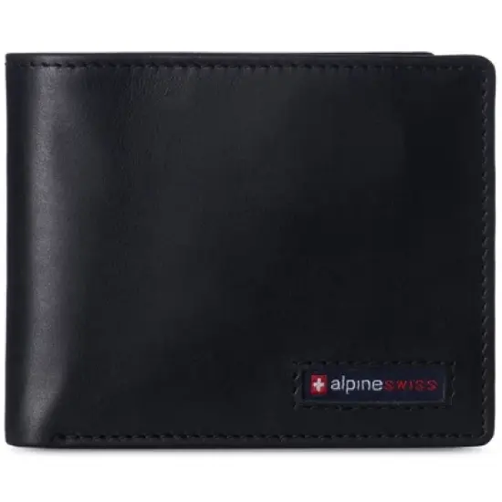 Alpine Swiss Nolan Mens RFID Protected Bifold Wallet Genuine Leather Comes in a Gift Box image {8}