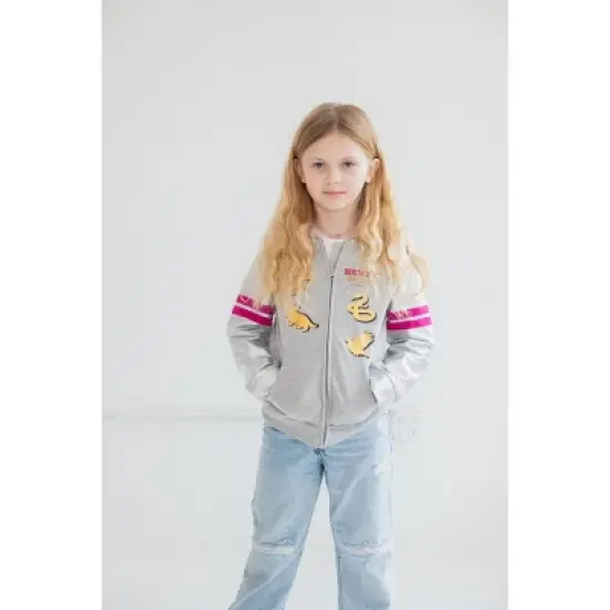 Harry Potter Slytherin Ravenclaw Hufflepuff Girls French Terry Zip Up Hoodie Little Kid to Big Kid image {3}