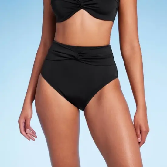 Women's High Waist Twist-Front Bikini Bottom - Shade & Shore&trade; Black image {5}