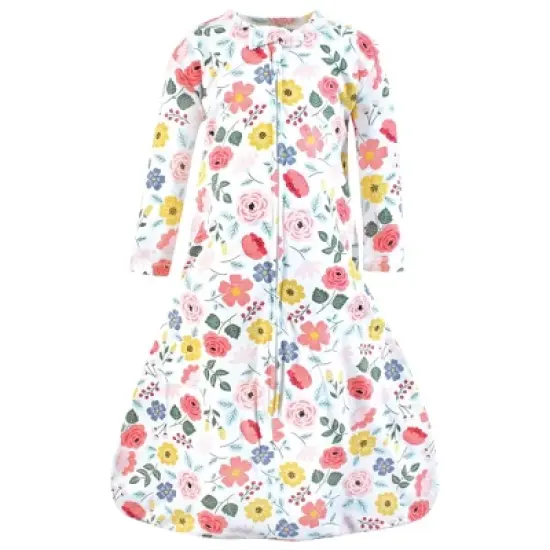 Hudson Baby Infant Girl Long Sleeve Cotton Jersey Sleeping Bag, Sack, Blanket, Modern Botanical image {2}
