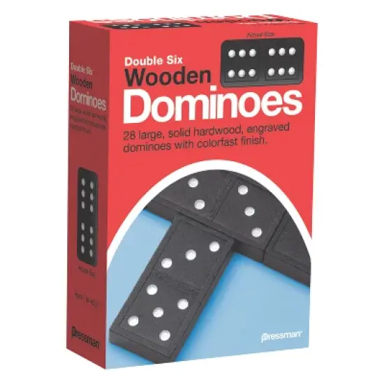 Pressman Double Six Wooden Dominoes Game, 6 Packs image {1}
