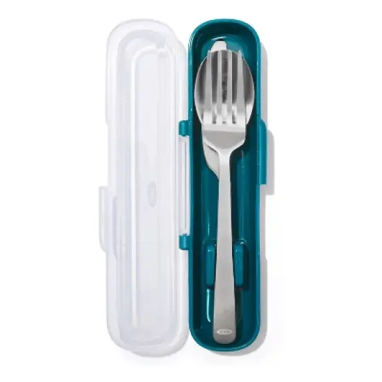 OXO Prep and Go Utensils with Case: Travel Reusable Utensil Set, Stainless Steel & Plastic, Dishwasher-Safe, Adult Use image {5}
