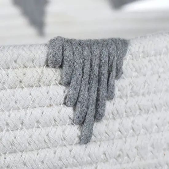 Midlee White & Grey Triangle Toys Basket image {4}