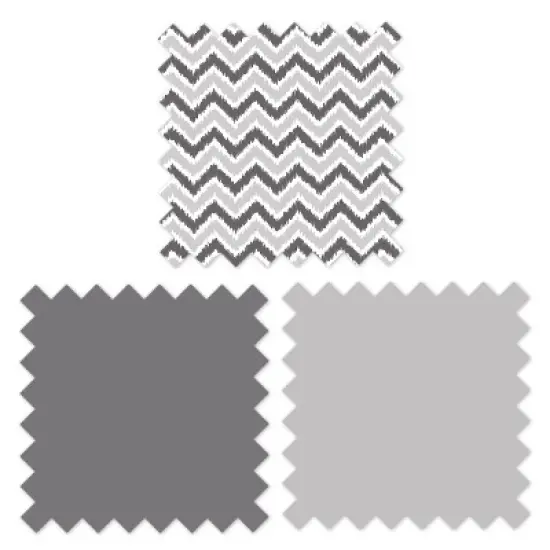 Bacati - Ikat Chevron White Grey Neutral 3 pc Crib Set image {4}