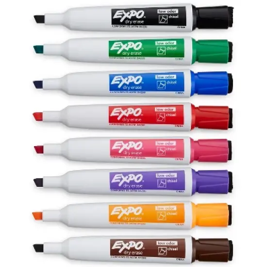 EXPO Magnetic Dry Erase Marker Chisel Tip Assorted 8/Pack 1944741 image {3}