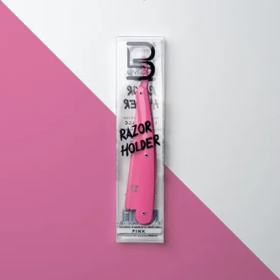 L3 Straight Razor Holder - Excellent Grip and Control - Precision Shaving Control - Level Three Straight Razor Holder (Pink) image {3}