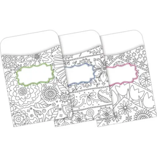 3pk 30ea Color Me! Peel & Stick Library Pockets - Barker Creek image {1}