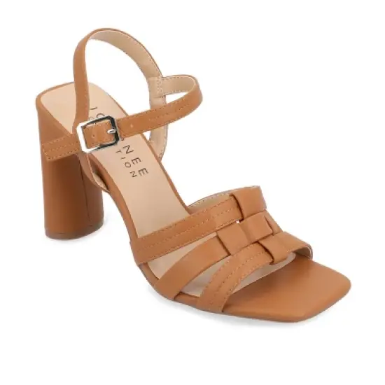 Journee Collection Womens Gibssen Ankle Strap Covered Block Heel Sandals image {11}